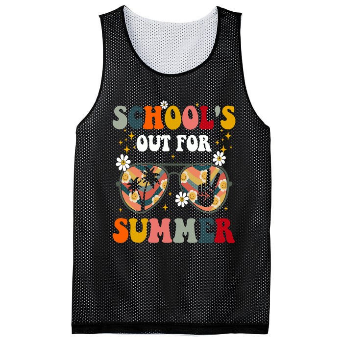 Retro Last Day Of Schools Out For Summer Teacher Mesh Reversible Basketball Jersey Tank