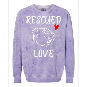 Rescued Love Dog Rescue Mom Cute Rescue Dog Long Sleeve Colorblast Crewneck Sweatshirt