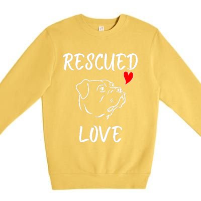 Rescued Love Dog Rescue Mom Cute Rescue Dog Long Sleeve Premium Crewneck Sweatshirt