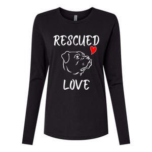 Rescued Love Dog Rescue Mom Cute Rescue Dog Long Sleeve Womens Cotton Relaxed Long Sleeve T-Shirt