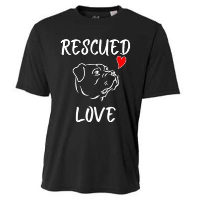 Rescued Love Dog Rescue Mom Cute Rescue Dog Long Sleeve Cooling Performance Crew T-Shirt