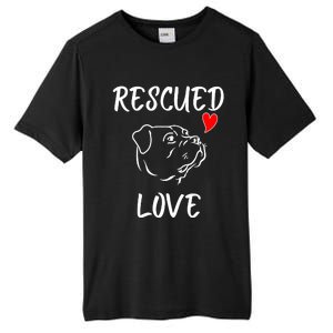 Rescued Love Dog Rescue Mom Cute Rescue Dog Long Sleeve Tall Fusion ChromaSoft Performance T-Shirt