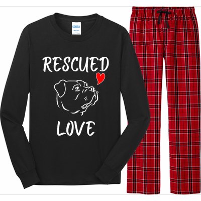 Rescued Love Dog Rescue Mom Cute Rescue Dog Long Sleeve Long Sleeve Pajama Set