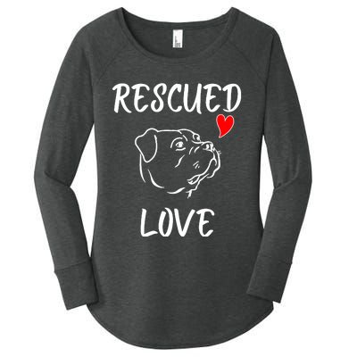 Rescued Love Dog Rescue Mom Cute Rescue Dog Long Sleeve Women's Perfect Tri Tunic Long Sleeve Shirt