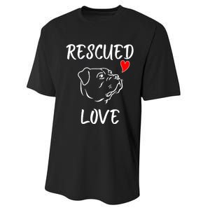 Rescued Love Dog Rescue Mom Cute Rescue Dog Long Sleeve Performance Sprint T-Shirt