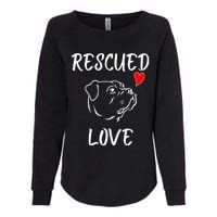 Rescued Love Dog Rescue Mom Cute Rescue Dog Long Sleeve Womens California Wash Sweatshirt