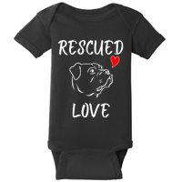 Rescued Love Dog Rescue Mom Cute Rescue Dog Long Sleeve Baby Bodysuit