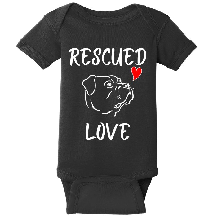 Rescued Love Dog Rescue Mom Cute Rescue Dog Long Sleeve Baby Bodysuit