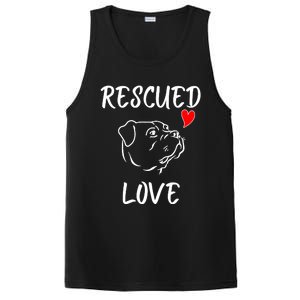 Rescued Love Dog Rescue Mom Cute Rescue Dog Long Sleeve PosiCharge Competitor Tank