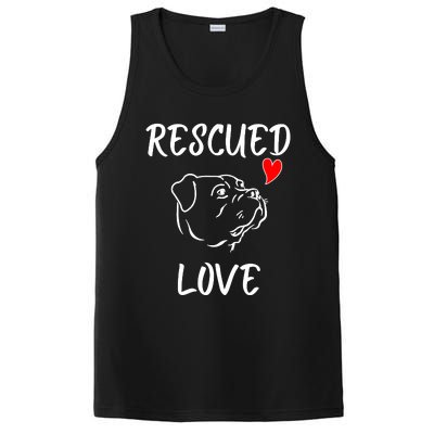 Rescued Love Dog Rescue Mom Cute Rescue Dog Long Sleeve PosiCharge Competitor Tank