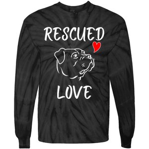 Rescued Love Dog Rescue Mom Cute Rescue Dog Long Sleeve Tie-Dye Long Sleeve Shirt