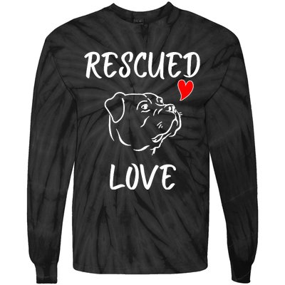 Rescued Love Dog Rescue Mom Cute Rescue Dog Long Sleeve Tie-Dye Long Sleeve Shirt