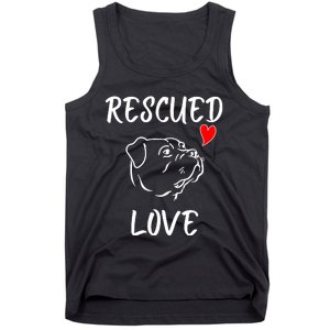 Rescued Love Dog Rescue Mom Cute Rescue Dog Long Sleeve Tank Top