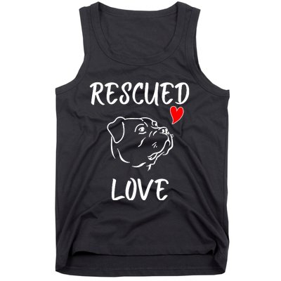 Rescued Love Dog Rescue Mom Cute Rescue Dog Long Sleeve Tank Top