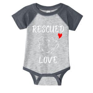 Rescued Love Dog Rescue Mom Cute Rescue Dog Long Sleeve Infant Baby Jersey Bodysuit