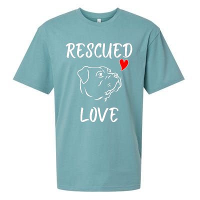 Rescued Love Dog Rescue Mom Cute Rescue Dog Long Sleeve Sueded Cloud Jersey T-Shirt