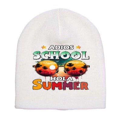 Retro Last Day Of School Out For Summer Teacher Adios Short Acrylic Beanie