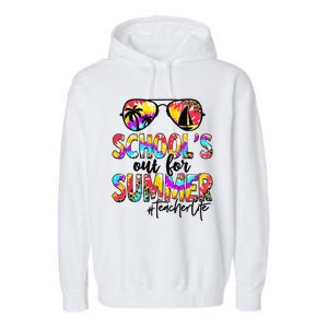 Retro Last Day Of School Schools Out For Summer Teacher Life Garment-Dyed Fleece Hoodie