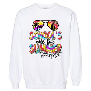 Retro Last Day Of School Schools Out For Summer Teacher Life Garment-Dyed Sweatshirt