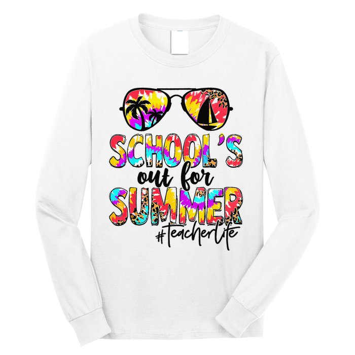 Retro Last Day Of School Schools Out For Summer Teacher Life Long Sleeve Shirt