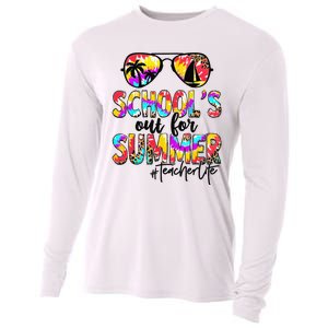 Retro Last Day Of School Schools Out For Summer Teacher Life Cooling Performance Long Sleeve Crew