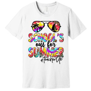 Retro Last Day Of School Schools Out For Summer Teacher Life Premium T-Shirt