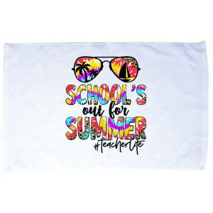 Retro Last Day Of School Schools Out For Summer Teacher Life Microfiber Hand Towel