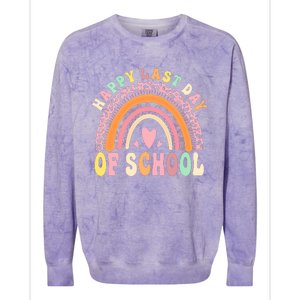 Rainbow Last Day Of School Hello Summer End Of School Schools Out For Summer Colorblast Crewneck Sweatshirt