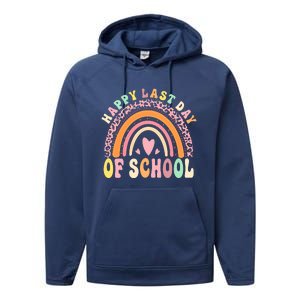 Rainbow Last Day Of School Hello Summer End Of School Schools Out For Summer Performance Fleece Hoodie