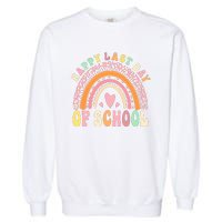 Rainbow Last Day Of School Hello Summer End Of School Schools Out For Summer Garment-Dyed Sweatshirt