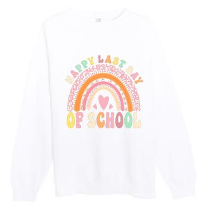 Rainbow Last Day Of School Hello Summer End Of School Schools Out For Summer Premium Crewneck Sweatshirt