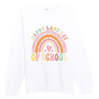 Rainbow Last Day Of School Hello Summer End Of School Schools Out For Summer Premium Crewneck Sweatshirt