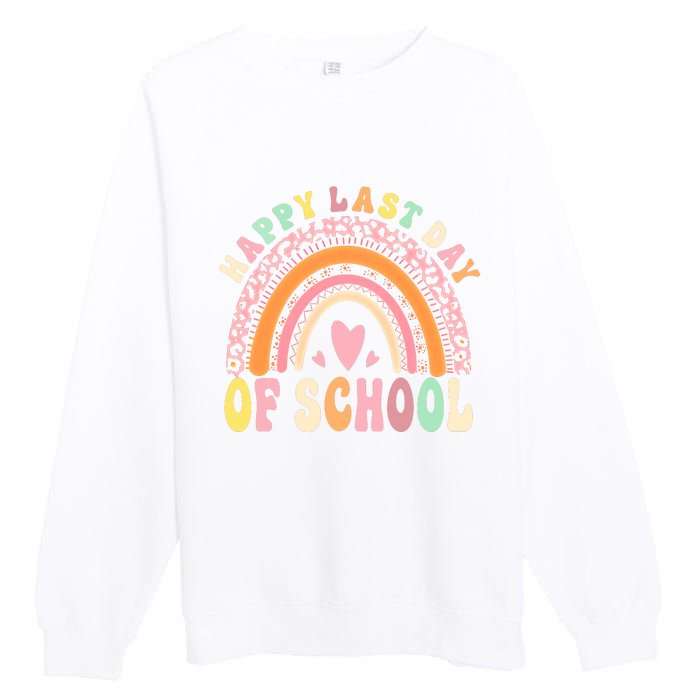 Rainbow Last Day Of School Hello Summer End Of School Schools Out For Summer Premium Crewneck Sweatshirt