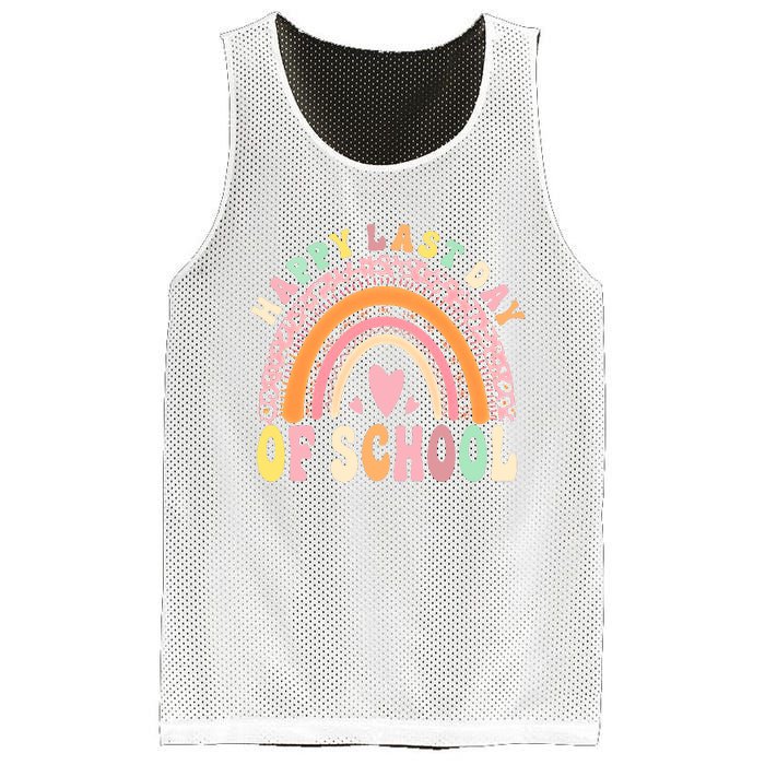 Rainbow Last Day Of School Hello Summer End Of School Schools Out For Summer Mesh Reversible Basketball Jersey Tank