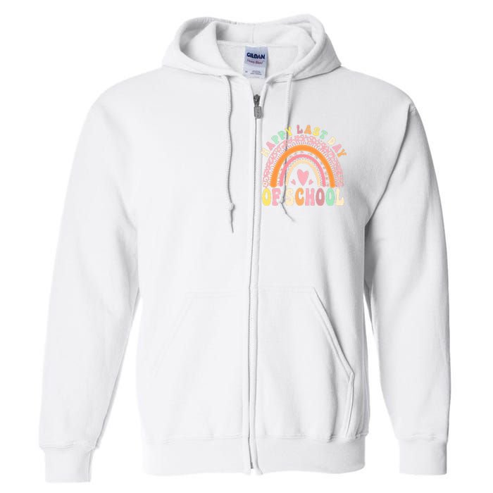 Rainbow Last Day Of School Hello Summer End Of School Schools Out For Summer Full Zip Hoodie