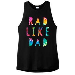 Rad Like Dad Tie Dye Funny Father’s Day Ladies PosiCharge Tri-Blend Wicking Tank