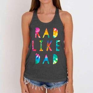 Rad Like Dad Tie Dye Funny Father’s Day Women's Knotted Racerback Tank