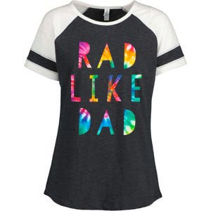 Rad Like Dad Tie Dye Funny Father’s Day Enza Ladies Jersey Colorblock Tee