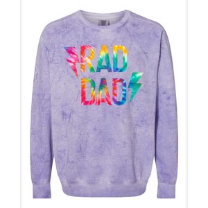 Rad Like Dad Tie Dye Funny Father’s Day Colorblast Crewneck Sweatshirt