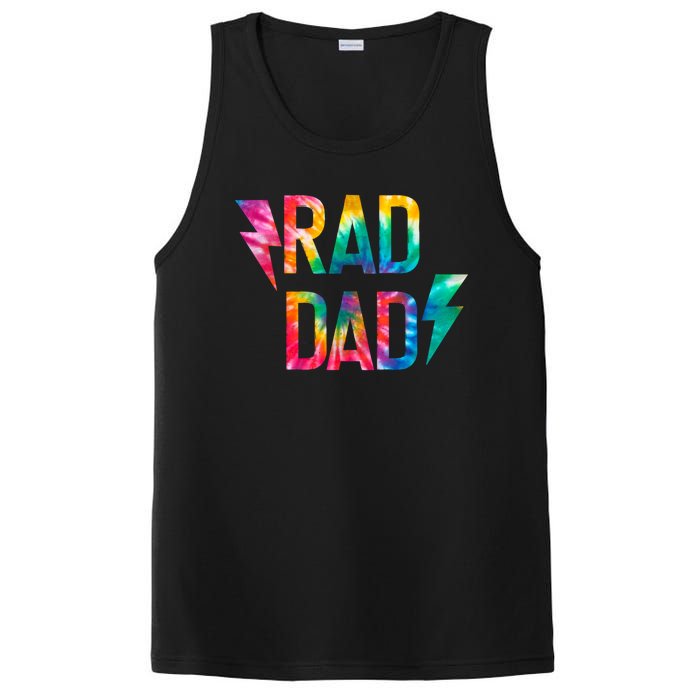 Rad Like Dad Tie Dye Funny Father’s Day PosiCharge Competitor Tank