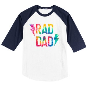 Rad Like Dad Tie Dye Funny Father’s Day Baseball Sleeve Shirt