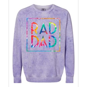 Rad Like Dad Tie Dye Funny Father’s Day Colorblast Crewneck Sweatshirt