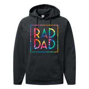 Rad Like Dad Tie Dye Funny Father’s Day Performance Fleece Hoodie