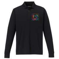 Rad Like Dad Tie Dye Funny Father’s Day Performance Long Sleeve Polo