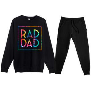 Rad Like Dad Tie Dye Funny Father’s Day Premium Crewneck Sweatsuit Set