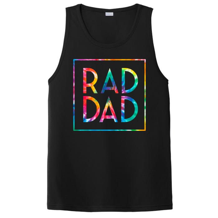 Rad Like Dad Tie Dye Funny Father’s Day PosiCharge Competitor Tank