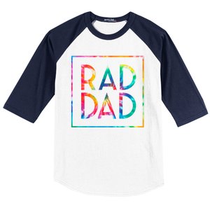 Rad Like Dad Tie Dye Funny Father’s Day Baseball Sleeve Shirt