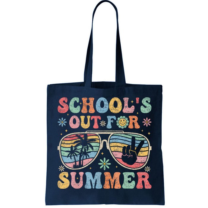 Retro Last Day Of SchoolS Out For Summer Teacher Tote Bag