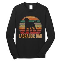 Retro Labrador Dad Gift Dog Daddy Golden Black Lab Father Long Sleeve Shirt