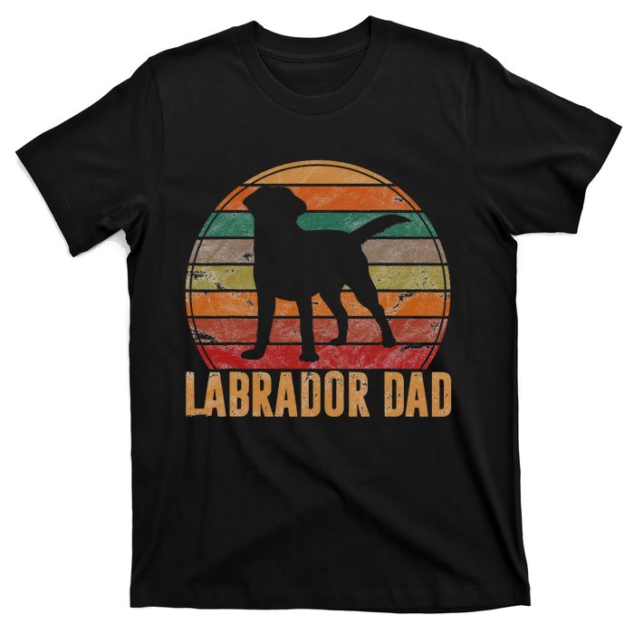 Retro Labrador Dad Gift Dog Daddy Golden Black Lab Father T-Shirt